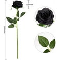 thumbnail image 2 of 12 Pack Halloween Decorations Black Rose Artificial Flower Reali, 2 of 5