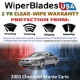 thumbnail image 2 of 2003 Chevrolet Monte Carlo Beam Wiper Blades Wipers w/2yr Warranty (Set of 2) (WiperBladesUSA), 2 of 5