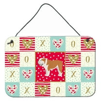 Carolines Treasures CK5830DS812 English Bulldog 1 Love Wall or Door Hanging Prints 8x12 multicolor