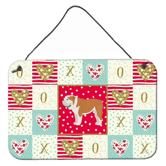 Carolines Treasures CK5830DS812 English Bulldog 1 Love Wall or Door Hanging Prints 8x12 multicolor