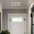 thumbnail image 3 of Kira Home Sutton 13" Farmhouse Quatrefoil Flush Mount Ceiling Light, Distressed White Metal Drum Shade, Antique White, 3 of 7