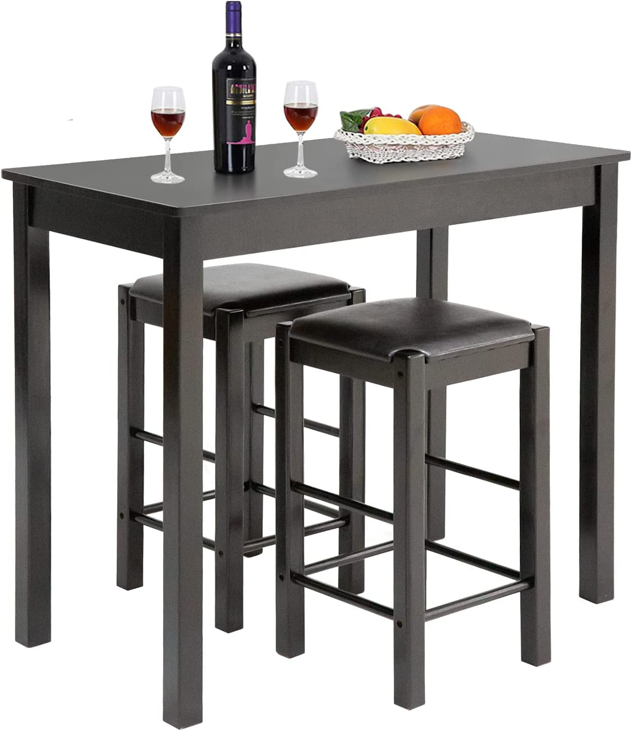 Dining Table Set 3 Pcs Dining Set Bar Dining Table and Chairs Set with