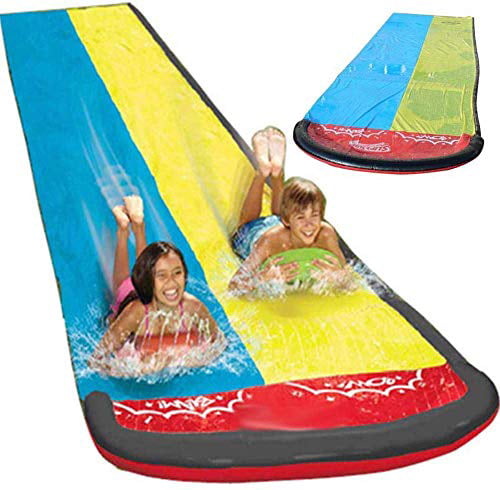 Inflatable Water Slide Single Double Slip Surf Rider Outdoor Lawn Summer Fun Toy 