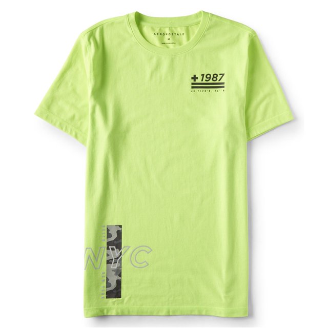 Camiseta gráfica Aeropostale +1987 para Hombre Verde Extra Pequeña