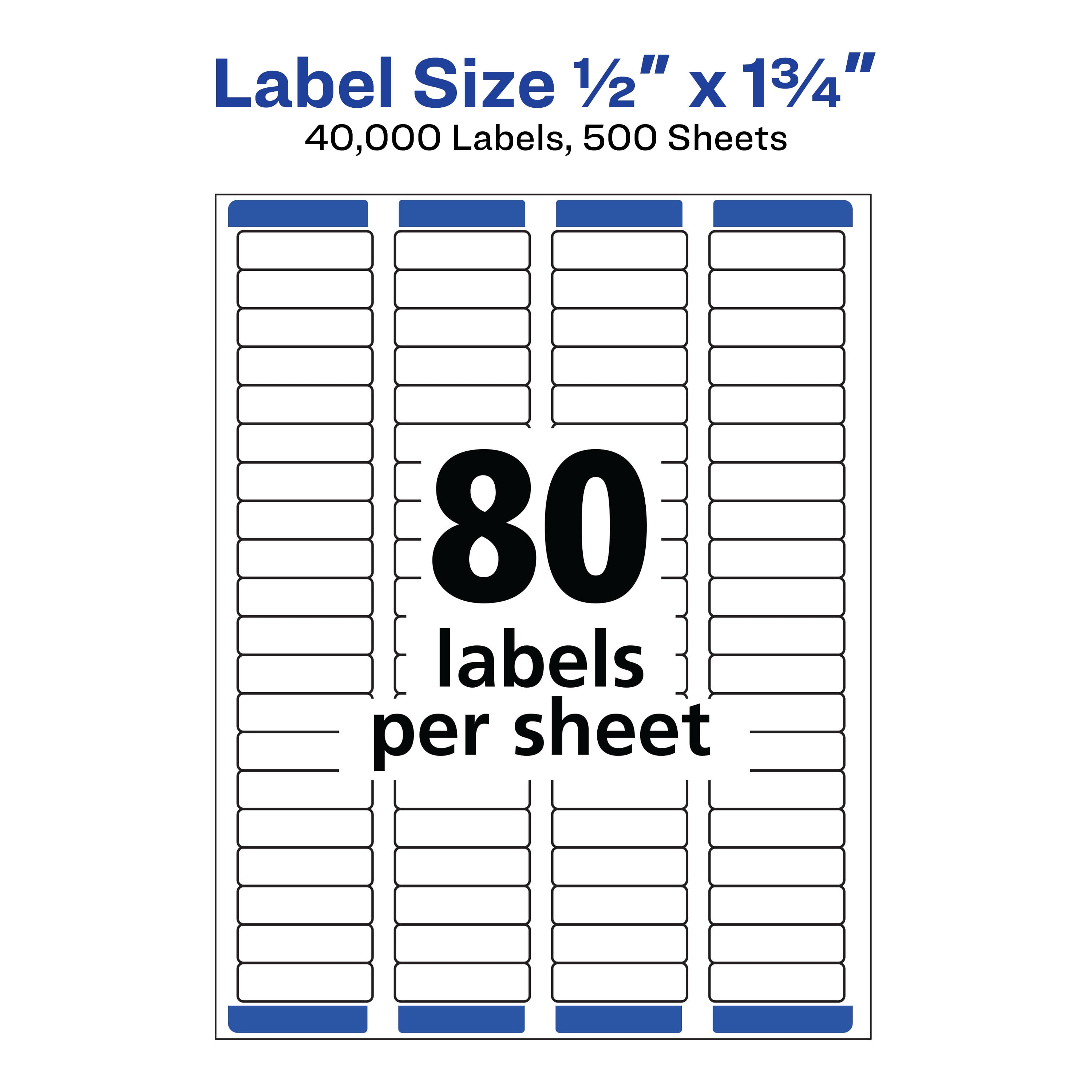 Avery Return Address Labels, 0.5" x 1.75", White, 2 Packs (21921)