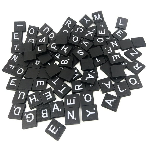 100 Piezas Fichas de Madera Letras Alfabeto Números Manualidades Bloques para Juegos Didácticos con Impresión Clara Adecuadas para Scrapbooking Bodas