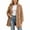 Khaki, variant on ITSAME Womens Fleece Mid Length Coat Notched Lapel Button Front Warm Winter Outerwear Jacket Black Size L