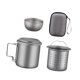 thumbnail image 2 of Taza de titanio, juego de té, taza de viaje, taza portátil para beber, taza de agua, tetera para acampar para el hogar, oficina, camping, pesca, mochi 4 PIEZAS, 2 of 8