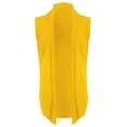 thumbnail image 2 of DARING DIVA Men's Sleeveless Open Front Asymmetric Hem Cardigan Vest 42 Yellow, 2 of 6