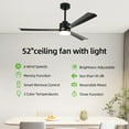 thumbnail image 5 of KISSAIR 52 In Ceiling Fan with Light and Remove Control 6 Speeds & Reversible DC Motor,3 Color Dimmable LED, Ultra Quiet 45dB, Timer Function (Black), 5 of 10