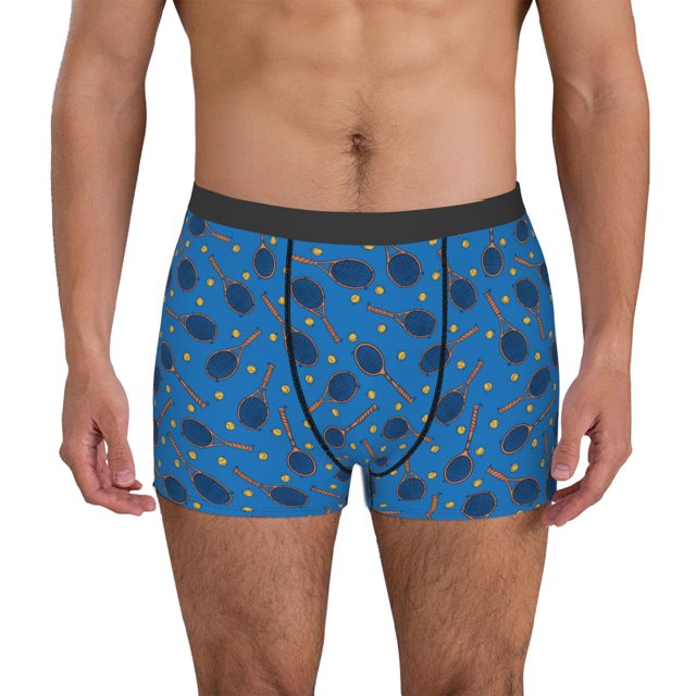 Balery Tennis Rackets 1 Calzoncillos bóxer para hombre, ropa interior de algodón suave y transpirable con cinturilla de nailon-X-Large