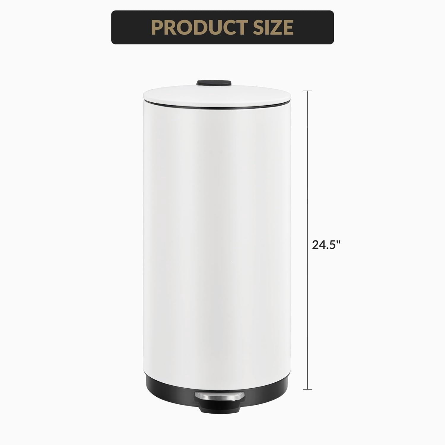Home Kitchen 8 Gallon (30L) Step Trash Can, Round Bathroom Garbage Can with Lid and Foot Pedal, Kitchen Garbage Bin with Removable Inner Bucket for Home Bedroom Office
