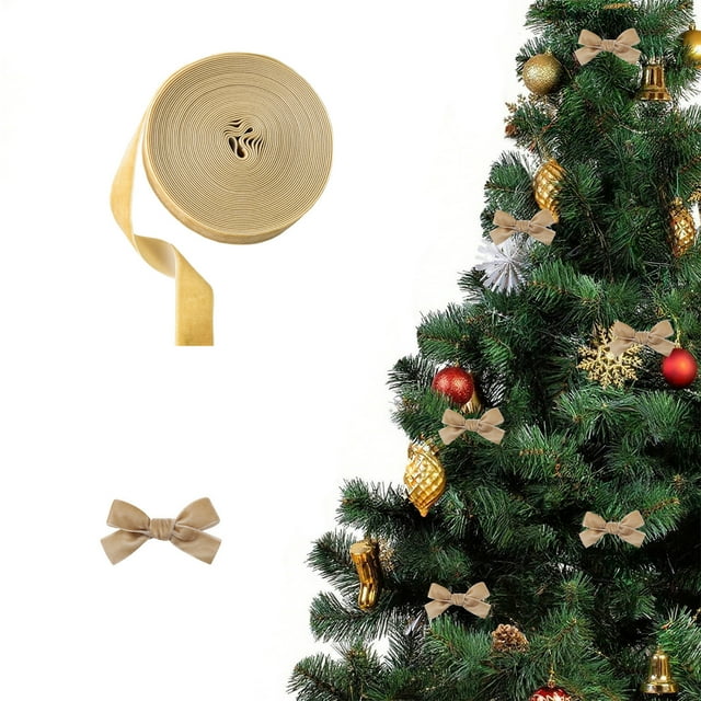 CREATITOY 394 Inches DIY Flocked Christmas Decorative Ribbon for Crafting Xmas Tree Party Decorations Festive Supplies