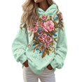 thumbnail image 7 of Womens Plus Size Graphic Hoodies Trendy Floral Printed Hooded Sweatshirts Ladies Loose Fit Pullovers Fall Long Sleeve Tops Y_Green XXXL, 7 of 7