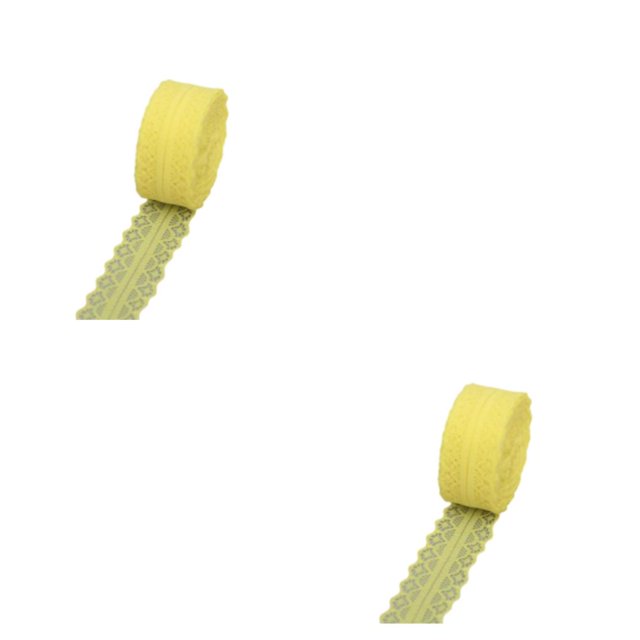 Injueey Cinta vintage para manualidades - Cinta de regalo para manualidades con borde de encaje multifuncional y fácil de usar E2-8 amarillo E2-8 amarillo 2Conjunto