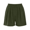 thumbnail image 6 of Kvture Womens Ribbed Summer Lounge Shorts, Versatile Solid Loose Elastic Waist Running Beach Shorts with Pockets S Army Green, 6 of 6