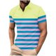 thumbnail image 1 of Mens Manga Corta Botón Abajo Camisas con Bolsillo Pulover Botón de Impresión de la Camisa de Solapa de Poliéster Cuello de Vuelta, Blusa Casual para Hombres, 1 of 2