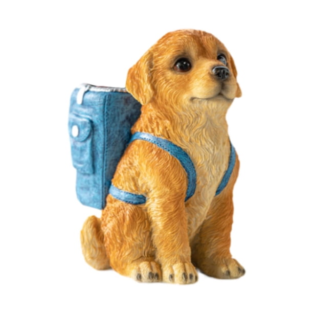 Perro titular de la pluma de escritorio organizador de pluma regalo ideal contenedor de almacenamiento resina escritorio decoración pluma lápiz taza Azul