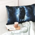 thumbnail image 4 of Fotbe Night Scene of Wolves Funda de Almohada Decorativa Estilo Occidental, Lujo en Algodón, Fundas para Almohadas King, Cojín Estampado para Decoración del Hogar-16"x24", 4 of 6