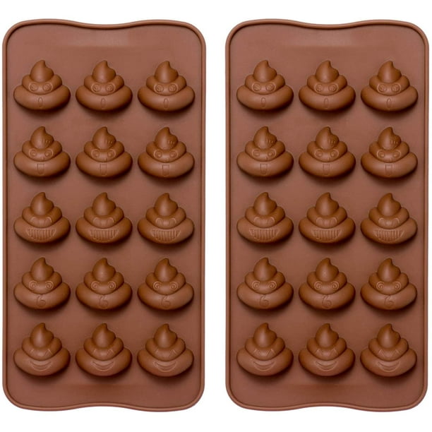 2Pack Emoji Poop Silicone Molds Funny Poop Emotion Maker Mold Tray