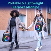 FanFun Karaoke Machine for Kids Adults , 40W Home Karaoke Speaker System with TV Connection, 6.5'' Bluetooth Speaker with 2 Mics, Dj Light, T17-T