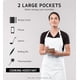 thumbnail image 4 of 2 Pack Adjustable Bib Apron Waterdrop Resistant with 2 Pockets Cooking Kitchen Aprons for Women Men Chef, White, 4 of 4