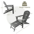 thumbnail image 4 of Costway 2 PCS Outdoor Patio HDPE Adirondack Chair Beach Seat Retractable Ottoman Grey, 4 of 9