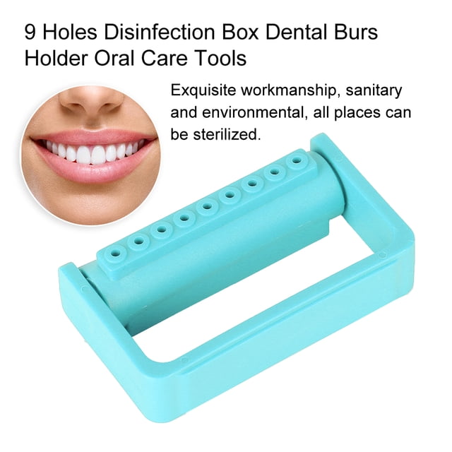 Caja De Desinfección Dental, Caja De Desinfección Dental De 9 Agujeros Caja De Desinfección Soporte Para Fresas Dentales Herramientas De Cuidado Bucal Esterilizables En