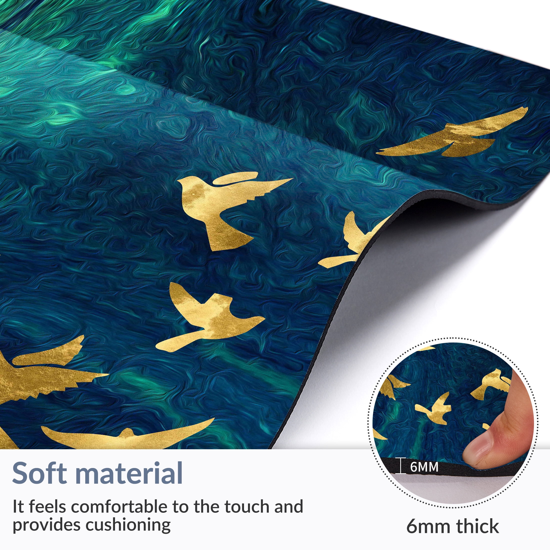 Zeronic Yoga Mat Premium Printing Non Slip Exercise & Fitness Mat for All Types of Yoga, Pilates & Floor Workouts (72" x 24" x 6mm Thick)