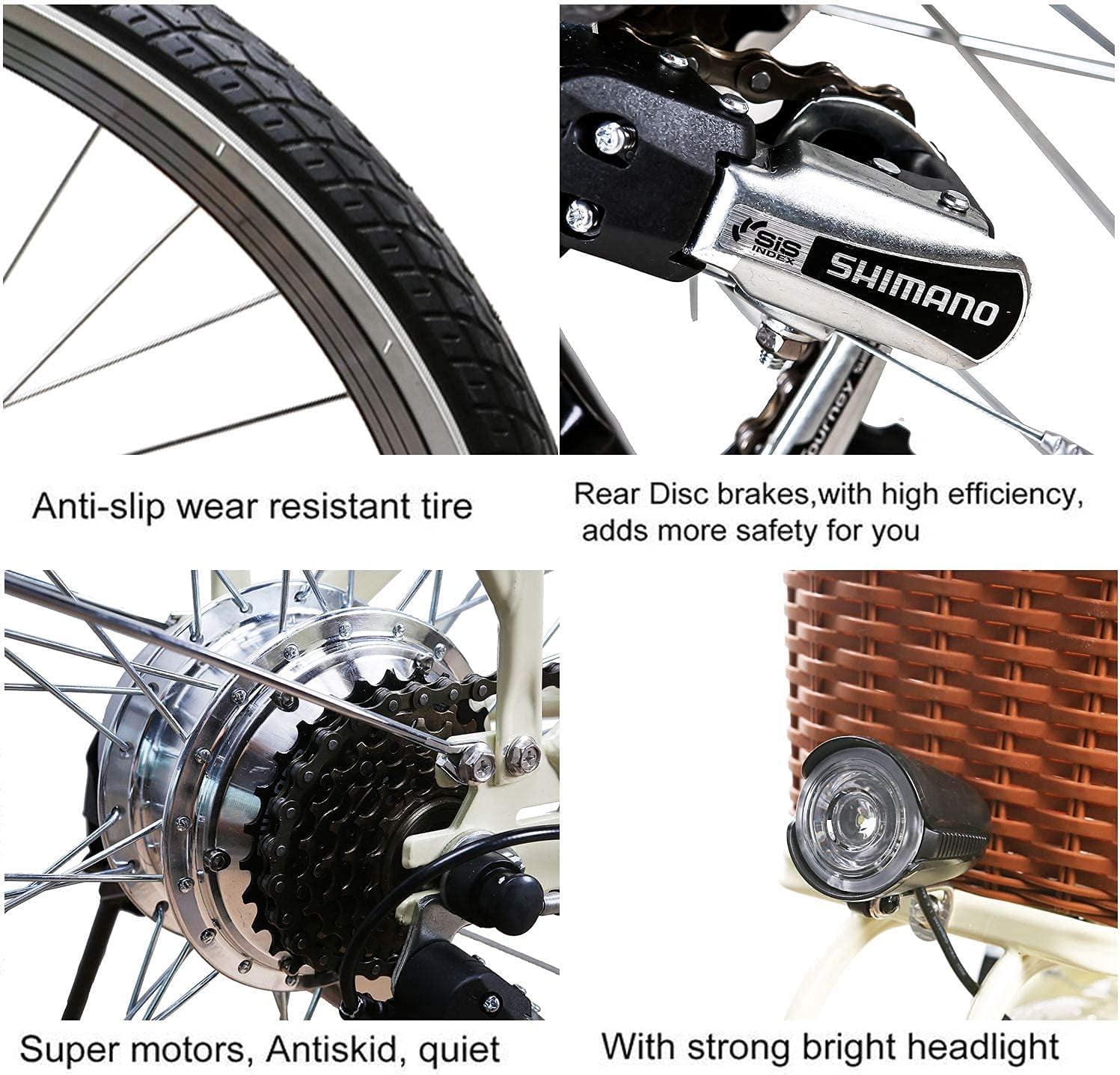 TREK POWER Electric Commuter Bike for Adults,500W 22\" Electric Mountain Bike with 7 Speed Gears