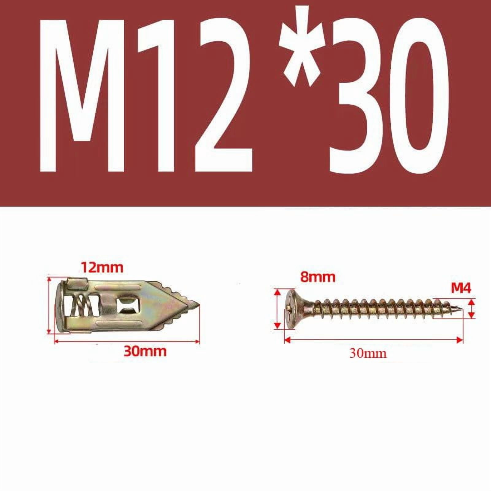 120pcs Self Drilling Drywall Anchors with Screws Kit, Zinc Plated Steel Ancors and Screws for Heavy Duty Cabinets, Shelves, Furniture, No Need to Drill Holes in Wall (3 Sizes)