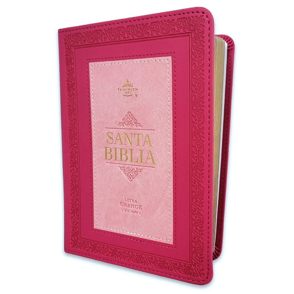 Biblia  para Mujer Portatil 12 puntos RV1960  imit piel fucsia cuadrado