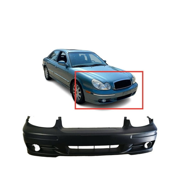 DCP Front Bumper Cover For 2002-2005 Hyundai Sonata Base GL GLS LX w Fog Light holes HY1000139