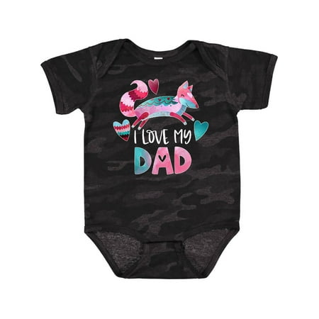 

Inktastic I Love My Dad Pink and Blue Fox with Hearts Gift Baby Boy or Baby Girl Bodysuit