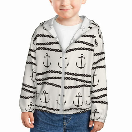 

Lukts Anchors and Ropes Print Children s Long-Sleeved Sun Protection Clothing Hooded Sweatshirts for Boys and Girls Outdoor Sports-4 Years