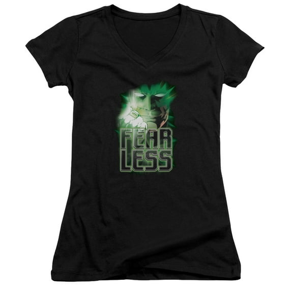 Green Lantern Fearless Junior Women's V-Neck T-Shirt Black