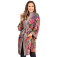 thumbnail image 3 of Sakkas Janis Women's Lightweight Open-Front Amazing Print Cardigan Sweater Pockets - 593-Pink - S/M, 3 of 5