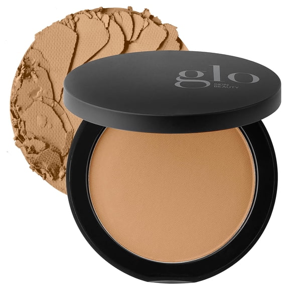 Glo Skin Beauty Pressed Base Powder Foundation Makeup (Honey Dark) - Flawless Coverage for a Radiant Natural, Second-Skin Finish