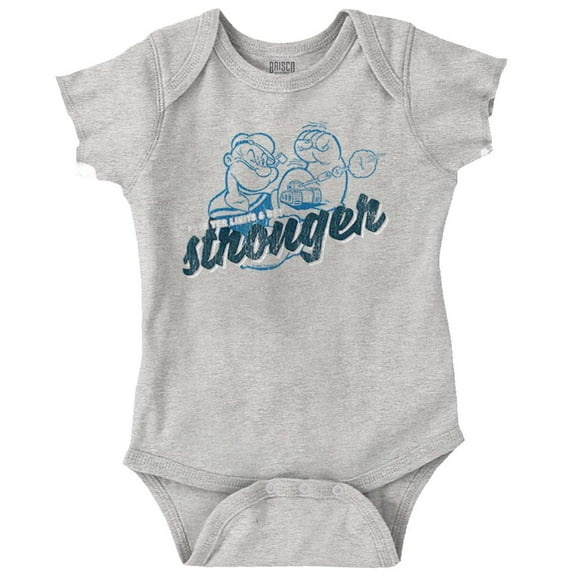 Popeye Push Yer Limits Get Stronger Romper Boys or Girls Infant Baby Brisco Brands 12M