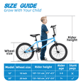 thumbnail image 4 of XJD 20 inch BMX Bike Freestyle Cycling Trick Bicycle with 4 Pegs for Teen Beginner 8-12 Years Old Kids，U-brake and Hand-brake levers,Blue, 4 of 9