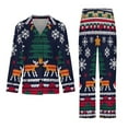 thumbnail image 3 of Knitted Christmas Deer Snow Women's Long Sleeve Flannel Pajama Set Sleepwear XL, 3 of 5