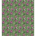 thumbnail image 3 of Protea Duvet Cover Set Queen Size, Vintage Arts and Crafts Inspired Botanical Spring Flowers Theme, Decorative 3 Piece Bedding Set with 2 Pillow Shams, Reseda Green Dark Magenta White, by Ambesonne, 3 of 3