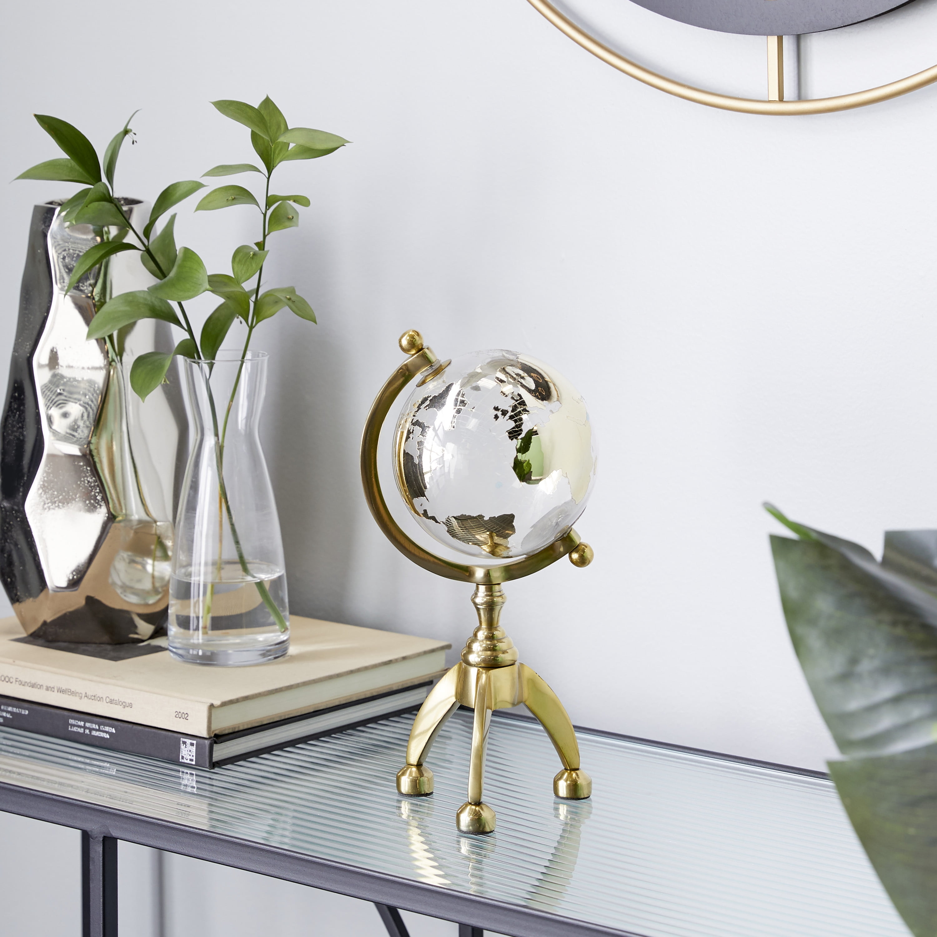DecMode 5" Gold Globe with Tripod Base