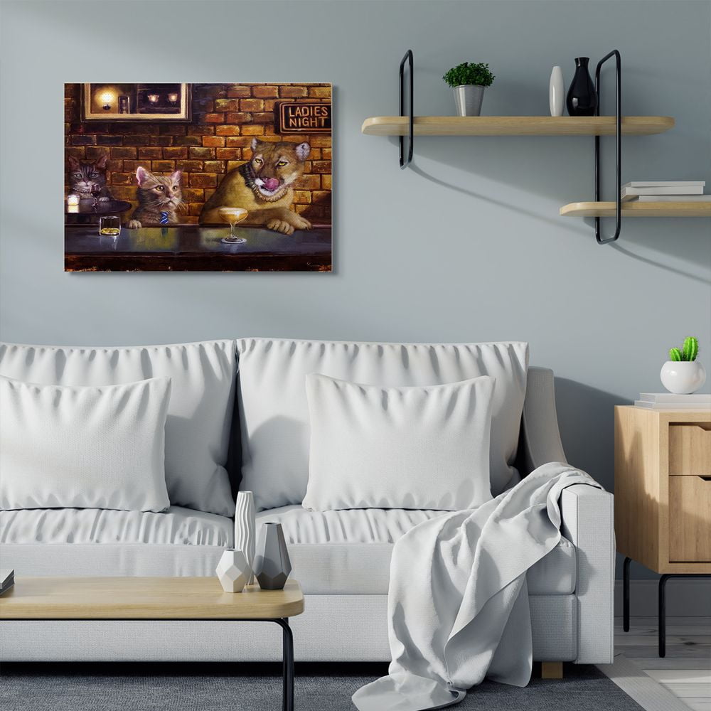 Stupell Industries Cougar at the Bar Ladies Night Animal Humor Canvas Wall Art Design by Lucia Heffernan, 30" x 40"