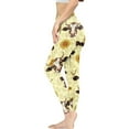 thumbnail image 3 of DISNIMO Cow Sunflower Printed Women Yoga Pants Long, Athletic High Waisted Leggings Tummy Control Breathable Women's Workout Leggings for Yoga Gym, Yellow, M, 3 of 6