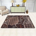 thumbnail image 3 of YFYANG 72"x48" Non-Slip Flannel Carpet Doormat, Living Room Bedroom Office Decorative Area Rugs, Indoor Brown Vintage Paisley Pattern Floor Mats, 3 of 7