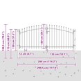 thumbnail image 2 of vidaXL Garden Gate with Lock Gray 59 x 118 in Steel, 2 of 5