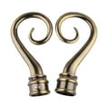 thumbnail image 2 of Dalazy Pair Window Curtain Pole End Drape Rod Finals Head Inner Dia. 22mm 2_Bronze, 2 of 9