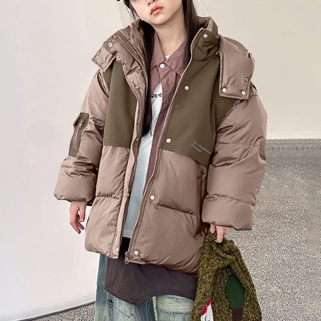 Parkas de manga larga para otoño e invierno para niños, de color liso, con capucha, de manga larga, gruesas y cálidas, bonitas y casuales, para niños y niñas, parte superior de poliéster.