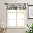 thumbnail image 7 of Christmas Snowman Curtain Valances Set Snowman Xmas Tree Snowflakes Winter Pink Kitchen Curtains 24&nbsp;inch Length Rod Pocket Valance and Tiers 3 Piece Set Small Bedroom Bathroom Laundry Decor, 7 of 7
